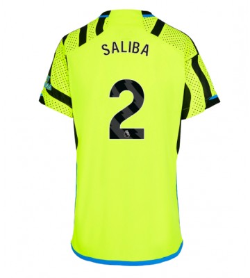 Arsenal William Saliba #2 Segunda Equipación Mujer 2023-24 Manga Corta